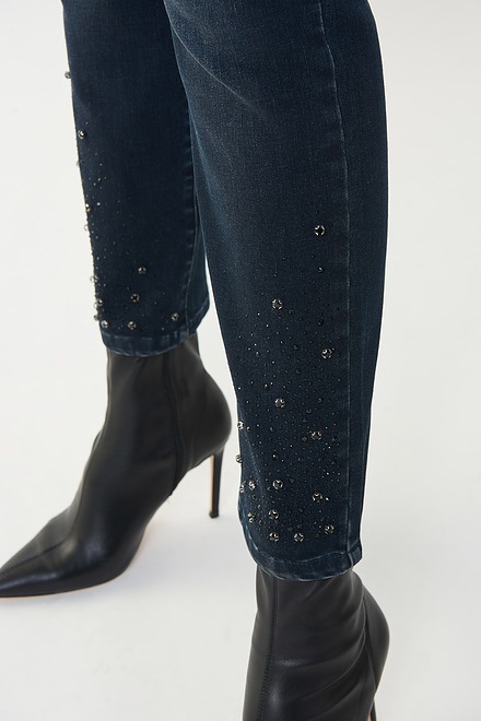 Joseph Ribkoff Studded Jeans Style 223951. Ink. 4