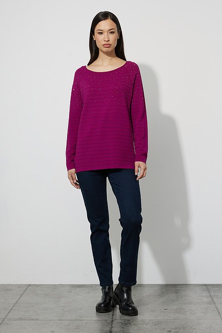 Joseph Ribkoff Embellished Sweater Style 223955. Vineyard. 5