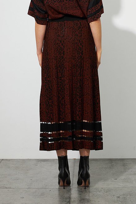 Joseph Ribkoff Jacquard Skirt Style 223960. Black/brown. 3