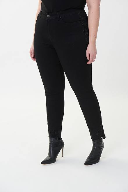 Joseph Ribkoff Embellished Detail Jeans Style 223973. Black. 3