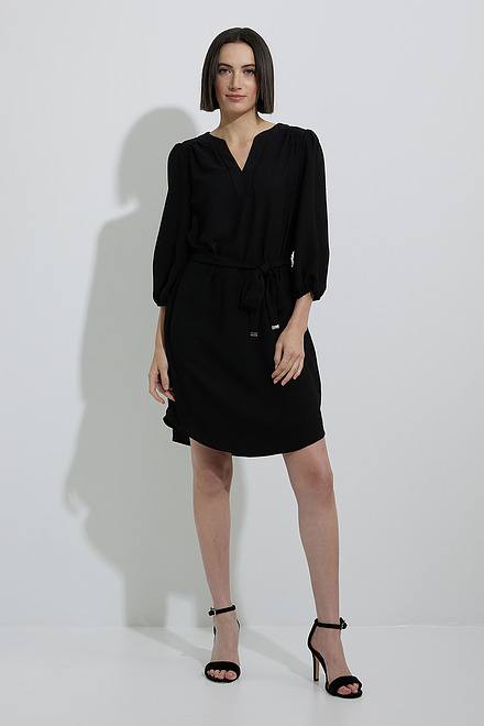 Joseph Ribkoff 3/4 Sleeve Dress Style 222001. Black. 4