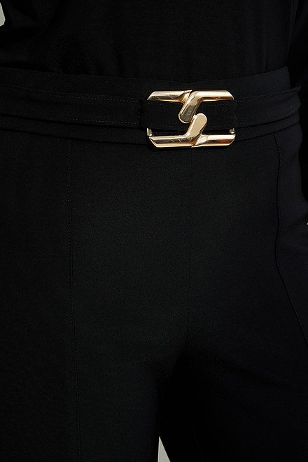 Joseph Ribkoff Wide Leg Belted Pants Style 224004. Black. 5