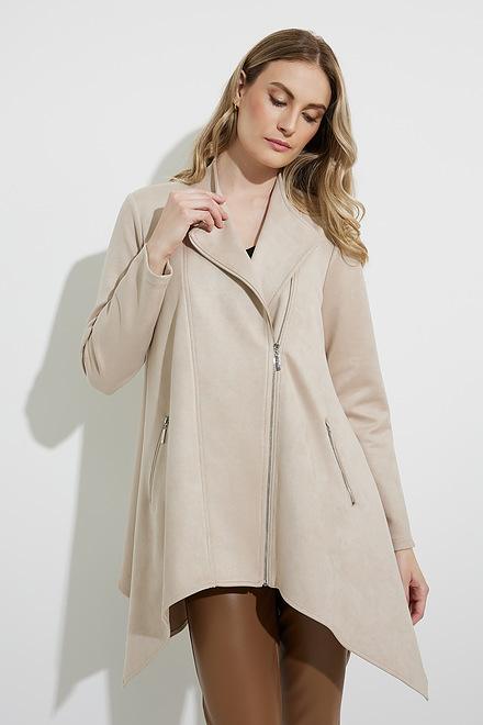 Joseph Ribkoff Faux Suede Jacket Style Style 224013. Sand