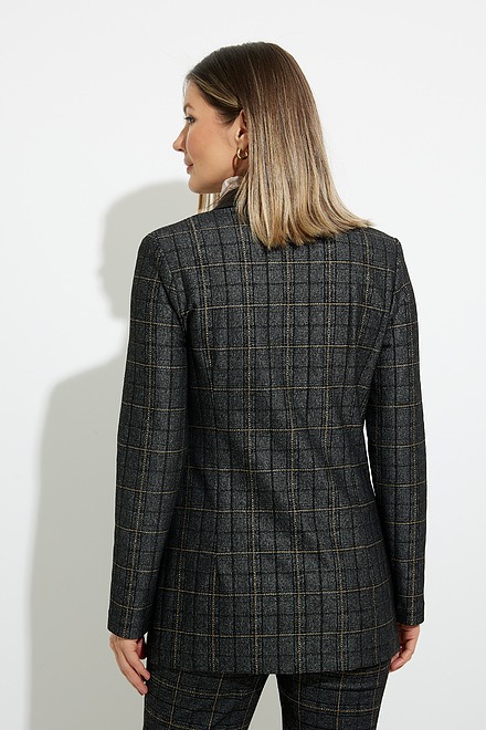 Joseph Ribkoff Checkered Blazer Style 224044. Grey/multi. 2