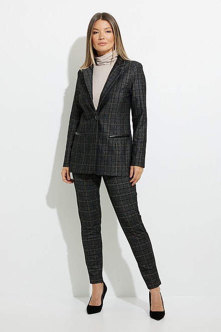 Joseph Ribkoff Checkered Blazer Style 224044. Grey/multi. 5
