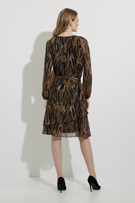 Joseph Ribkoff Abstract Print Dress Style 224054. Black/multi. 2