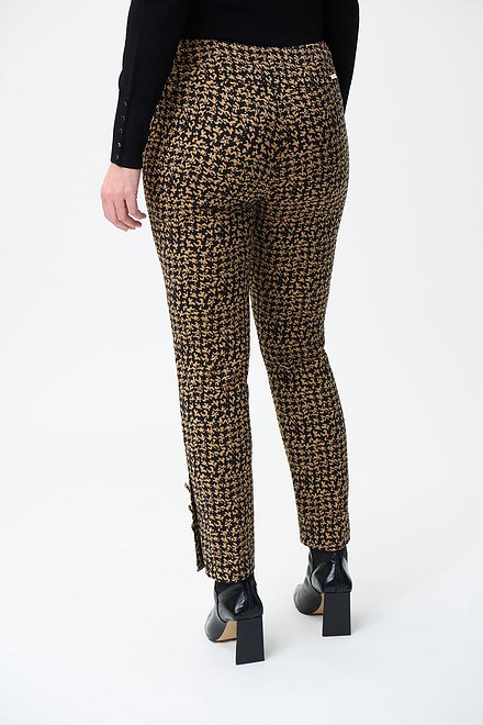 Joseph Ribkoff Button Detail Pants Style 224113. Black/brown. 4