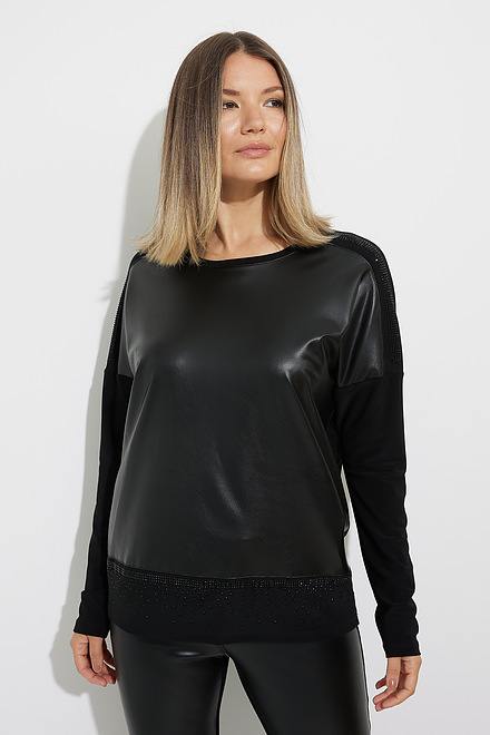 Joseph Ribkoff Faux Leather Front Top Style 224179