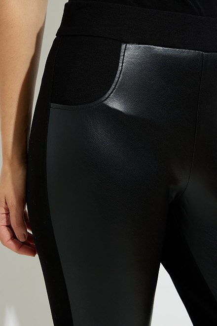 Joseph Ribkoff Faux Leather Pants Style 224192. Black. 4