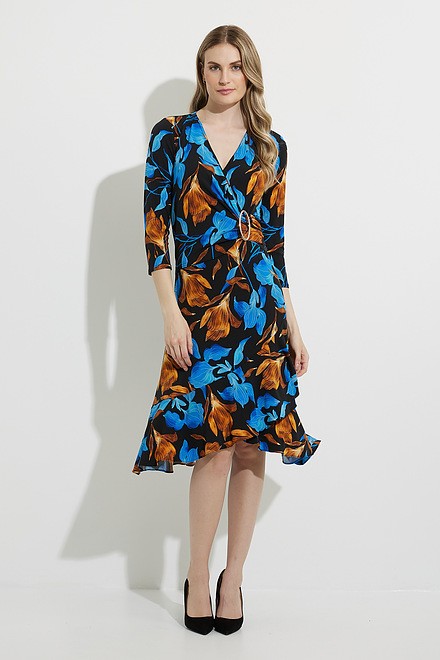 Joseph Ribkoff Floral Print Dress Style 224208. Black/multi. 5