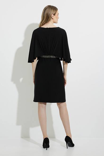 Joseph Ribkoff Flutter Sleeve Dress Style 224257. Black. 2