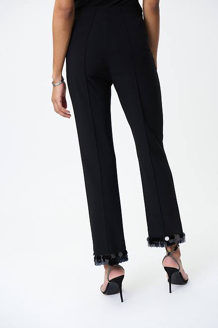 Joseph Ribkoff Sequin Trim Pants Style 224290. Black. 4