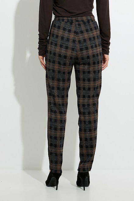 Joseph Ribkoff Plaid Pants Style 224296. Black/brown. 3