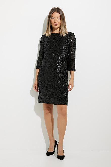 Joseph Ribkoff All-Over Sequin Dress Style 224300. Black. 5