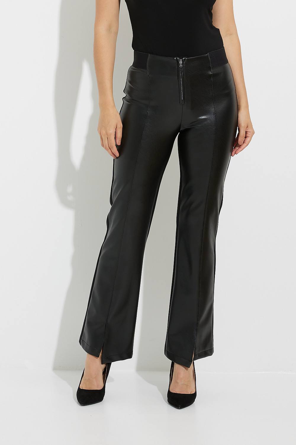 Joseph Ribkoff Leatherette Pants Style 224311. Black