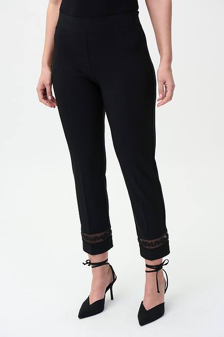 Joseph Ribkoff Lace Ankle Pants Style 224339. Black. 2