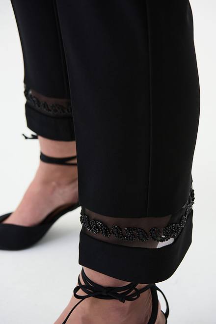 Joseph Ribkoff Lace Ankle Pants Style 224339. Black. 3