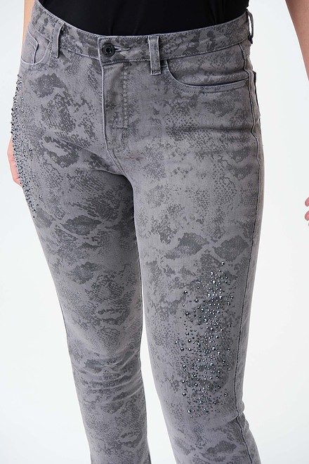 Joseph Ribkoff Printed Jeans Style 224925. Grey 163. 2