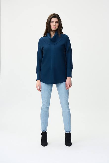 Joseph Ribkoff Reversible Paisley Printed Jeans Style 224935. Blue/multi. 5