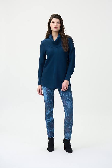 Joseph Ribkoff Reversible Paisley Printed Jeans Style 224935. Blue/multi. 6