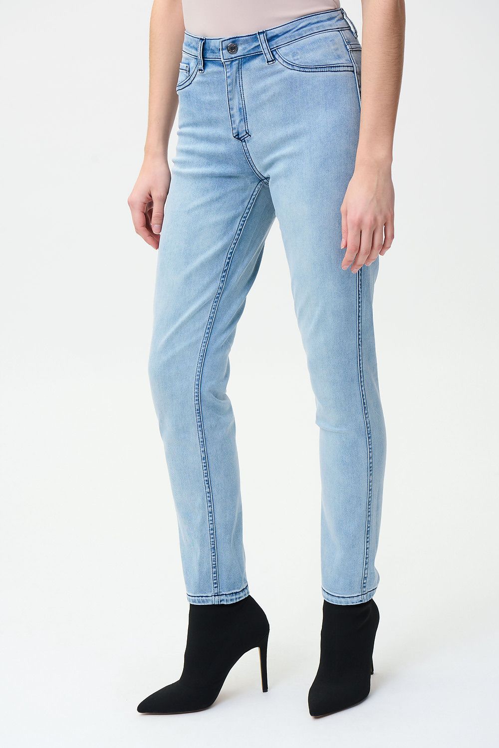 Joseph Ribkoff Reversible Paisley Printed Jeans Style 224935. Blue/multi