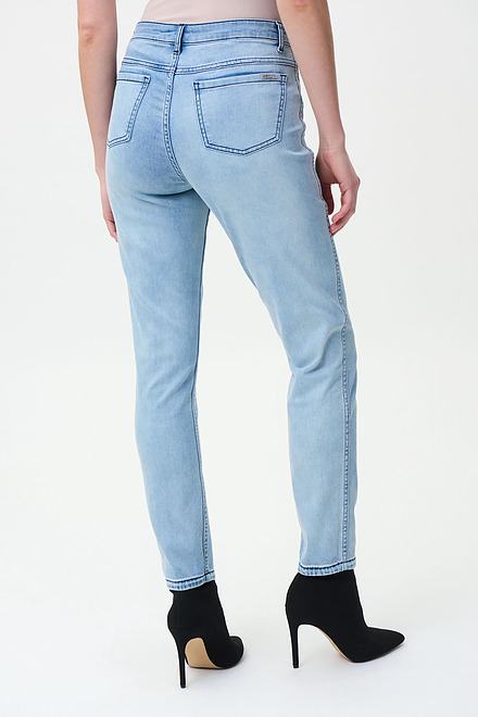 Joseph Ribkoff Reversible Paisley Printed Jeans Style 224935. Blue/multi. 3