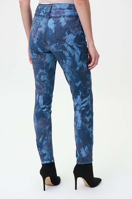 Joseph Ribkoff Reversible Paisley Printed Jeans Style 224935. Blue/multi. 4