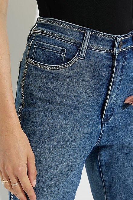 Joseph Ribkoff Five-Pocket Jeans Style 224954. Denim Medium Blue. 4