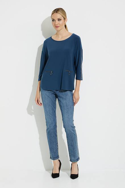 Joseph Ribkoff Five-Pocket Jeans Style 224954. Denim Medium Blue. 5