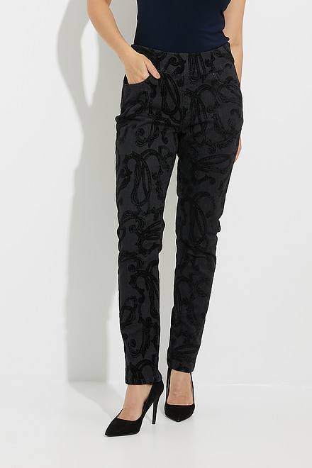 Joseph Ribkoff Textured Pants Style 224958. Charcoal Grey