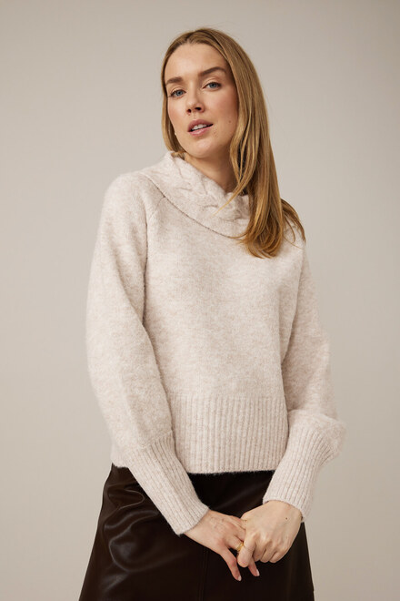 Emproved Textured Knit Sweater Style A2203. Oat