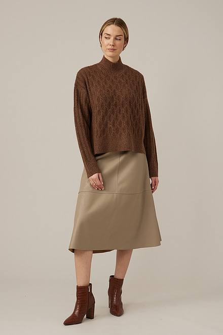 Emproved Textured Turtleneck Sweater Style A2205. Chocolate. 4