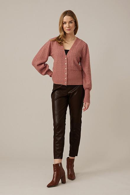 Emproved Puff-Sleeve Cardigan Style A2212. Powdered Rose. 5