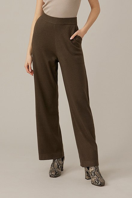 Emproved Knit Wide Leg Pants Style A2230. Olive . 3