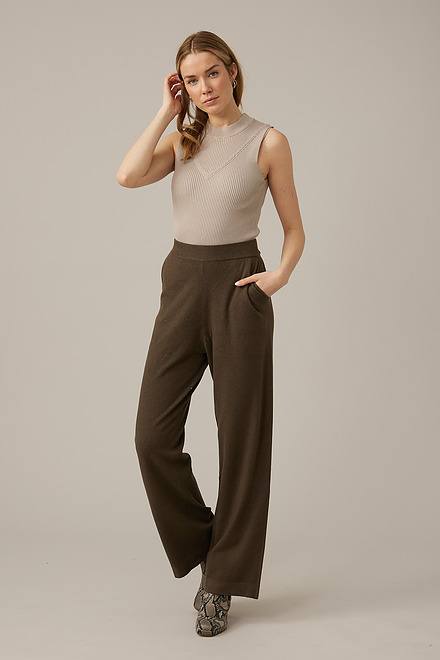 Emproved Knit Wide Leg Pants Style A2230. Olive . 7