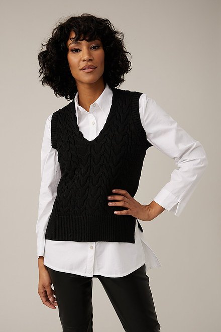 Emproved Sweater Vest Style A2236. Black. 2