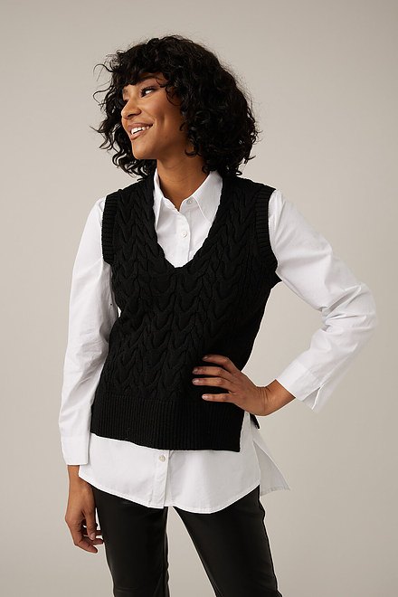 Emproved Sweater Vest Style A2236. Black. 4