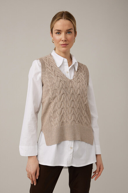 Emproved Sweater Vest Style A2236. Fawn 