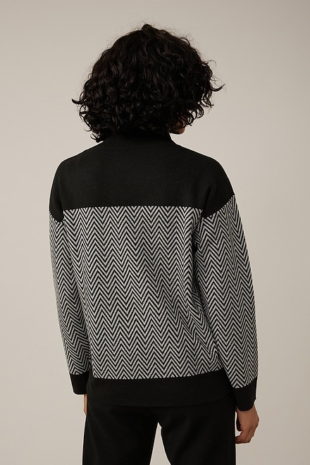 Emproved Chevron Print Sweater Style A2241. Black Grey. 2