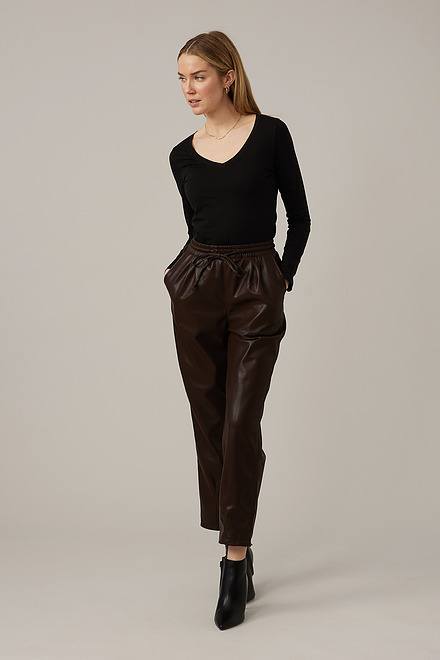 Emproved Vegan Leather Elastic Waist Pants Style A2260