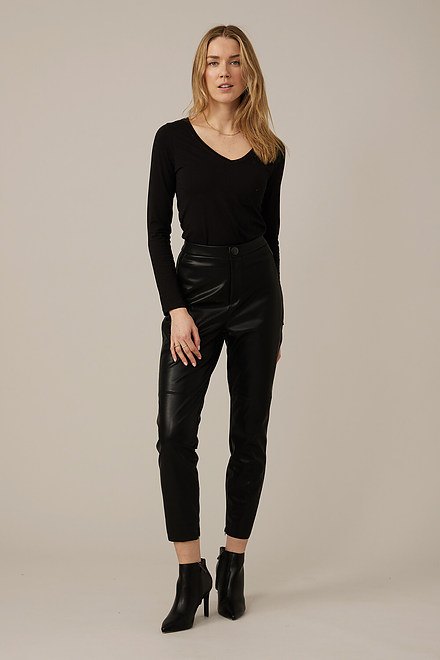 Emproved Vegan Leather Pants Style A2261. Black. 6