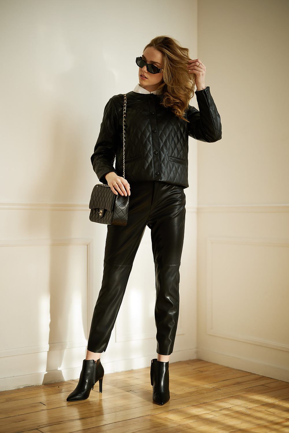 Emproved Vegan Leather Pants Style A2261. Black