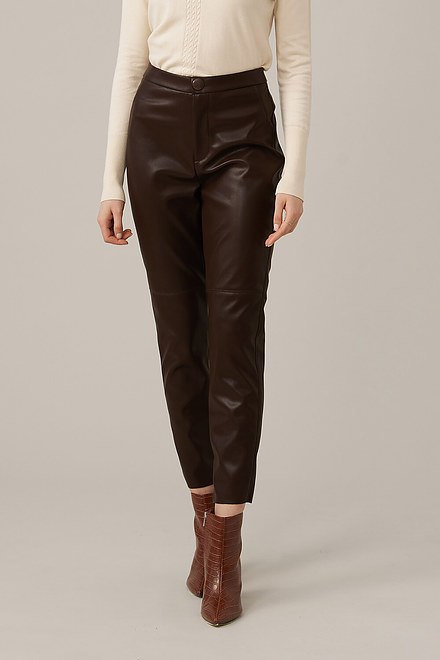 Emproved Vegan Leather Pants Style A2261. Chocolate. 2