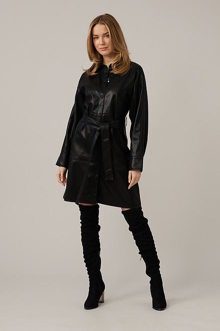 Emproved Vegan Leather Shirt Dress Style A2262. Black. 6