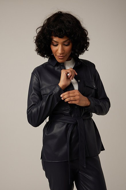 Emproved Veste chemise en cuir v&eacute;g&eacute;talien mod&egrave;le A2263. Noir. 3
