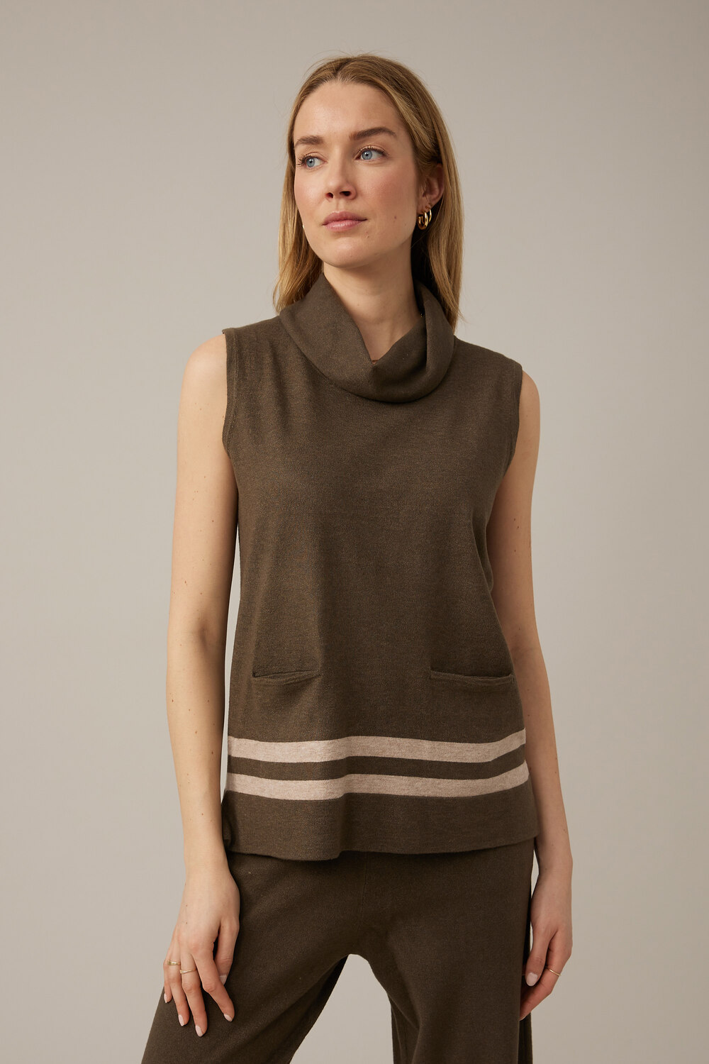 Emproved Sleeveless Top Style A2202. Olive 