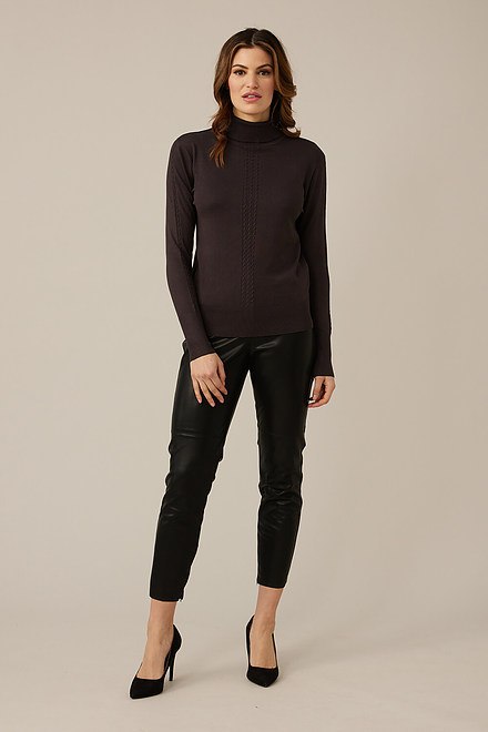Emproved Cable Knit Detail Turtleneck Top Style H2212. Black. 5
