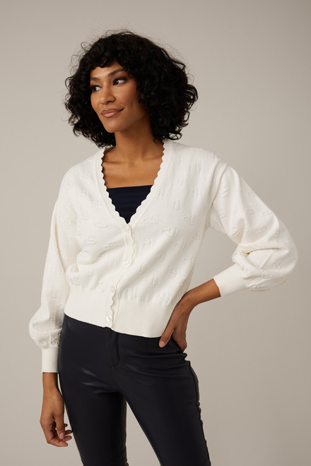 Emproved Textured Knit Cardigan Style H2232. Snow White