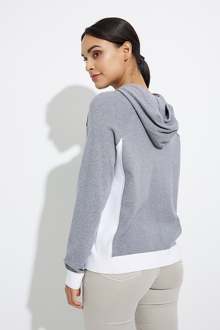 Colour block Hooded Sweater Style C2426. Heather Grey. 2