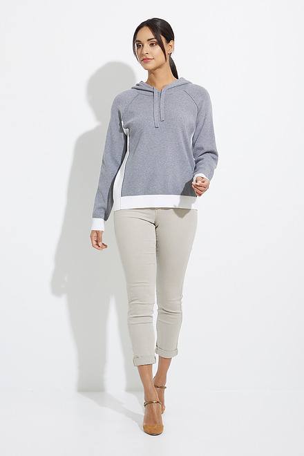 Colour block Hooded Sweater Style C2426. Heather Grey. 5